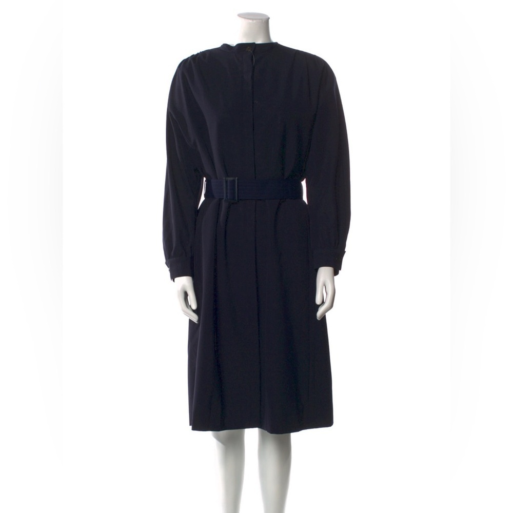 Giorgio Armani Vintage Crew Neck Knee Length Belted Long Sleeve Dress IT 42/US 6